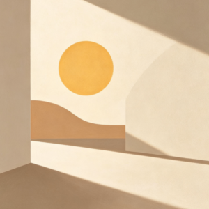 Minimalist Sun and Shadow Illustration