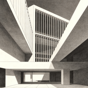 Monochrome Architectural Illustration
